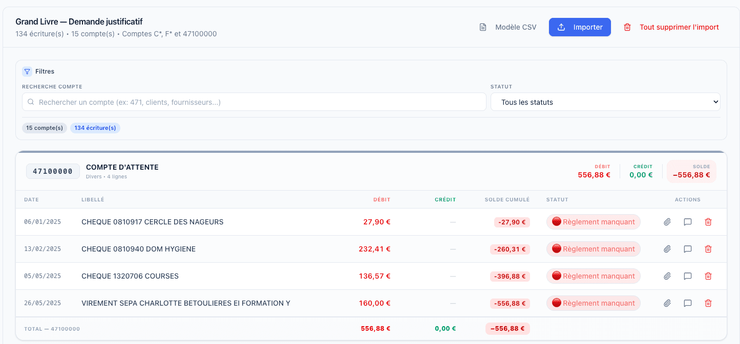 Demande justificatif